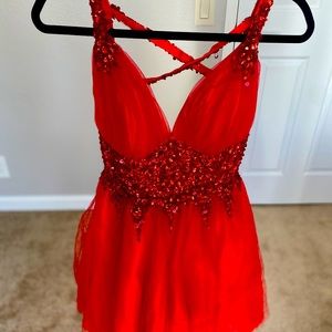 Sherri Hill Short Formal Red Dress